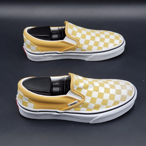 VANS CHECKERBOARD CLASSIC SLIP-ON SNEAKER WOMEN'S SIZE 6 OCHRE YELLOW - Picture 4 of 12